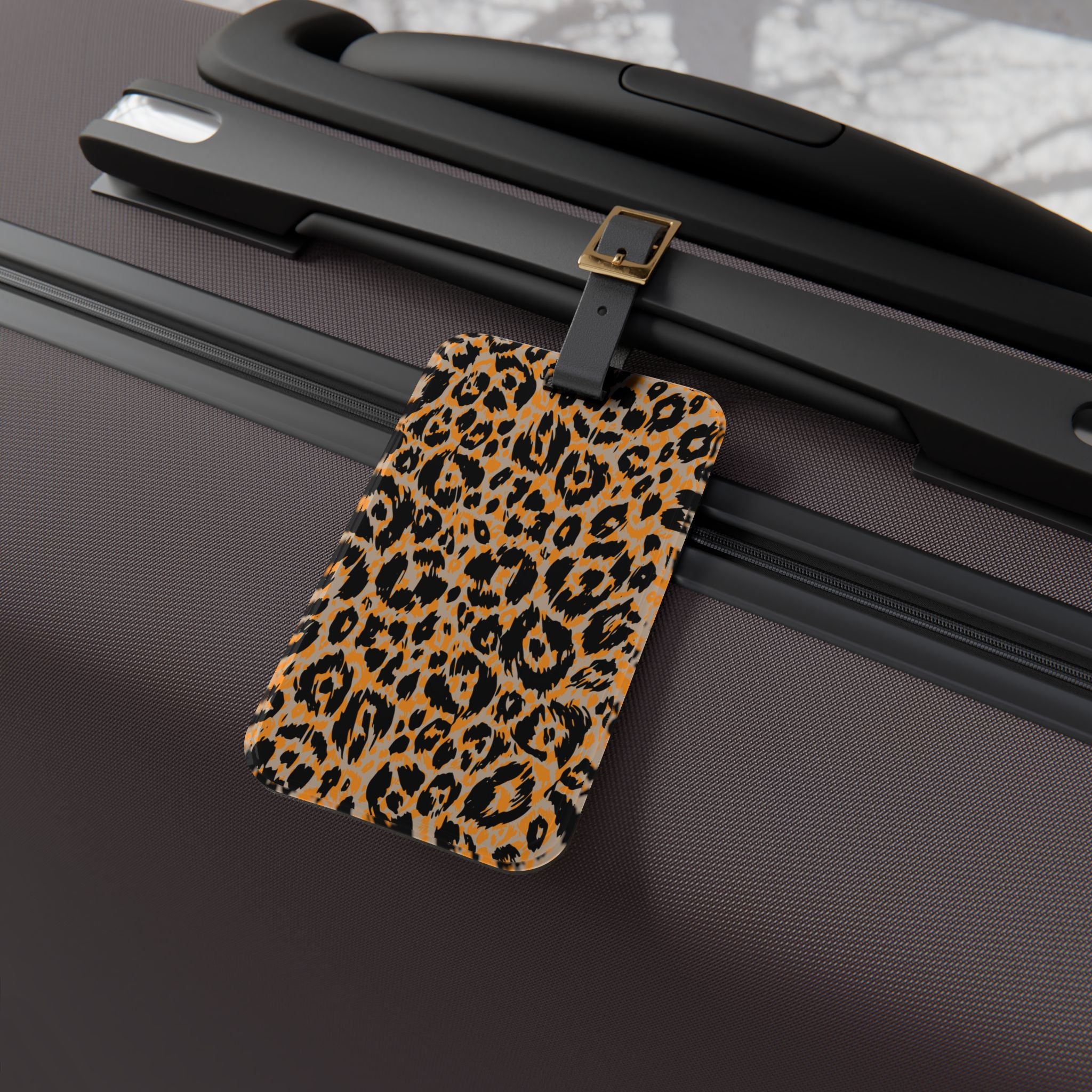 Leopard Print Luggage Tag — Chic Animal-Print Travel ID