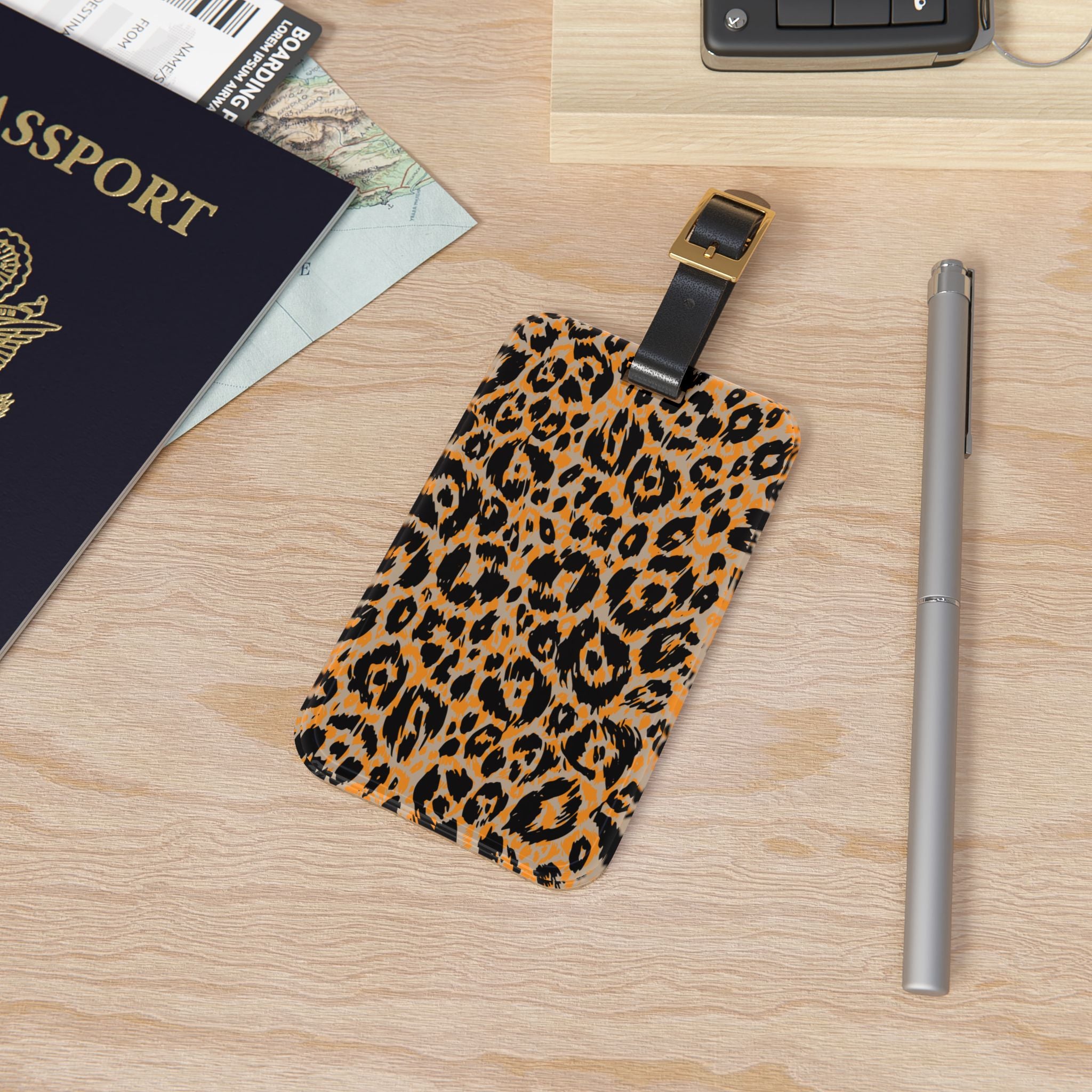 Leopard Print Luggage Tag — Chic Animal-Print Travel ID